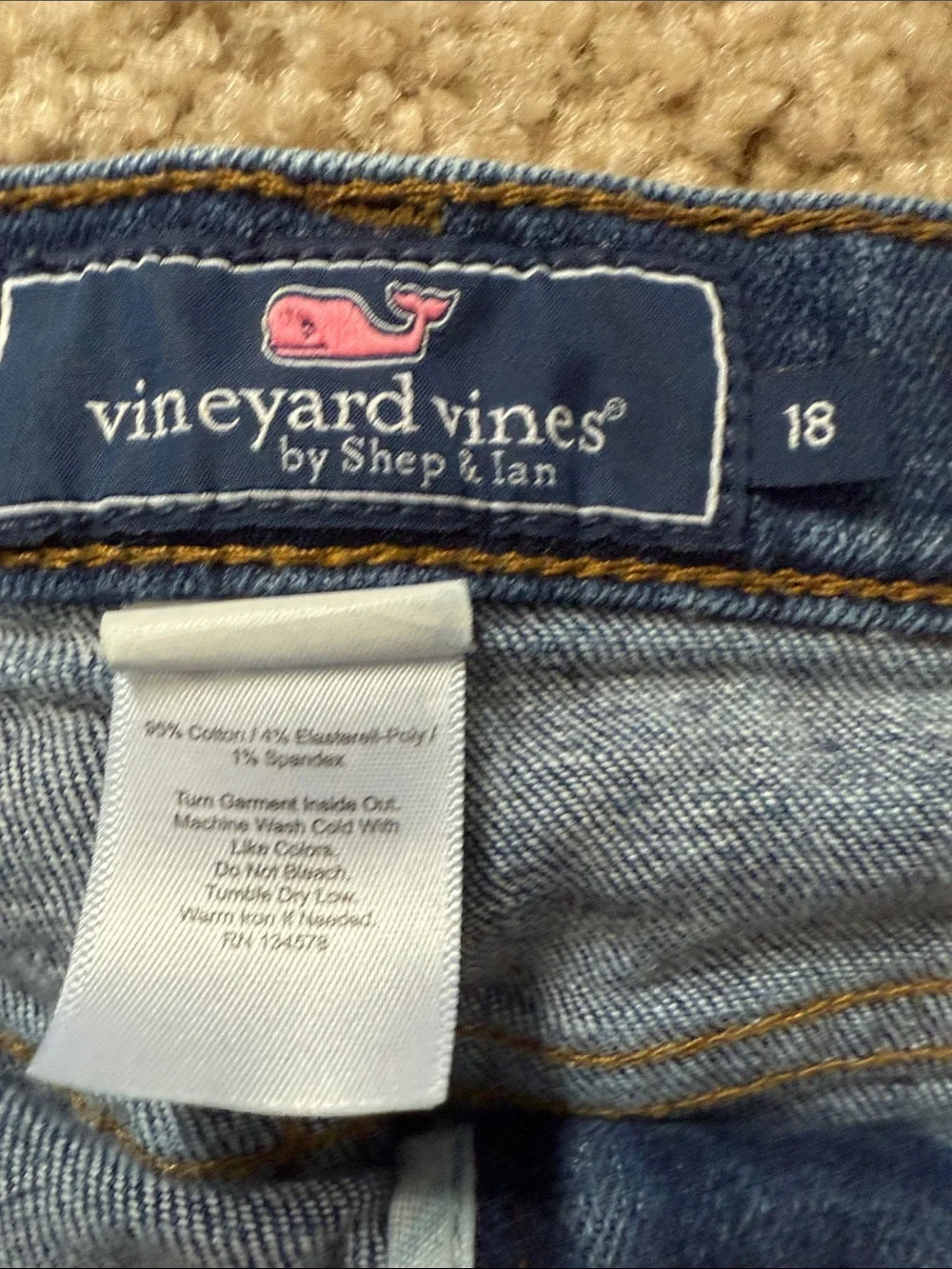 Vineyard Vines Kids Medium Blue Straight Jeans size 18